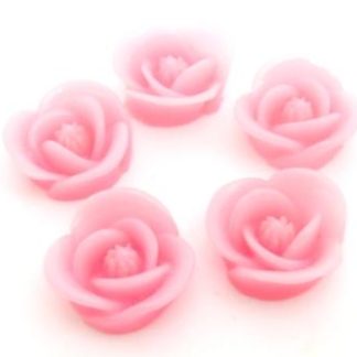 50 פרחים להדבקה, ורודים, 15ממ