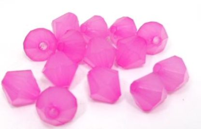 60 חרוזים אקריליים דמוי סברובסקי, ורוד אטום, 8ממ