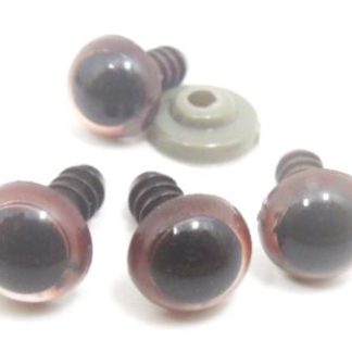 10 זוגות עיניים לבובות, חום, פלסטיק, 10ממ