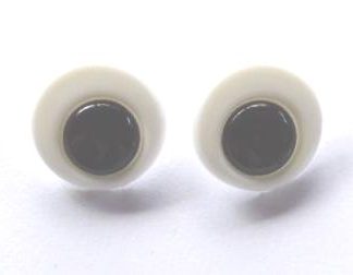 10 עיניים לבובות, כפתורים, שחור לבן, 16ממ