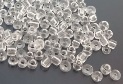 500 חרוזי וונציה לבנים שקופים, 3ממ