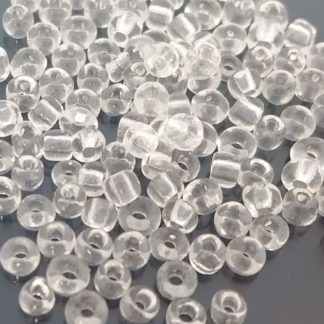 500 חרוזי וונציה לבנים שקופים, 2ממ