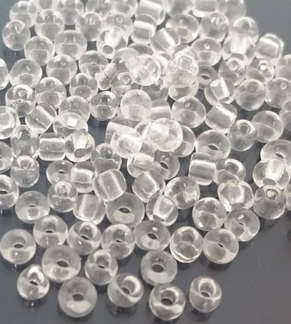 500 חרוזי וונציה לבנים שקופים, 2ממ