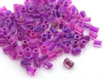 500 יח' חרוזי וונציה, באגט, סגול כהה מבריק, 2X3ממ