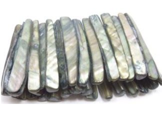 26 חרוזי צדף 2 כניסות, 5X45ממ, אפור מטאלי