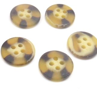 40 כפתורי פלסטיק, קרם חום שחור, 15ממ (מק"ט 3)