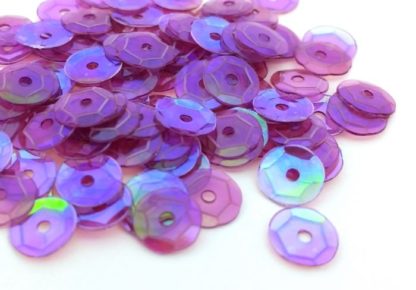 500 יח' פייטים עגולים, סגול בהיר שקוף, 6ממ