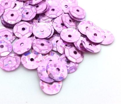 500 יח' פייטים עגולים, סגול בהיר מנצנץ, 6ממ