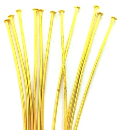 100 מסמרים ראש סיכה, מוזהבים 4סמ