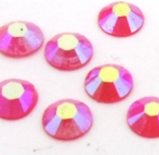 100 קריסטלים אקריליות להדבקה, אדום אולטרה, 4ממ