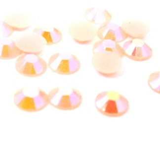 100 קריסטלים אקריליות להדבקה , אפרסק ורוד אופל אולטרה , 4ממ