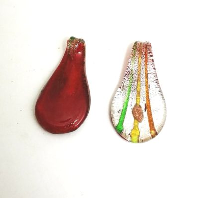 8 תליוני זכוכית דמוי מורנו, 15X30ממ