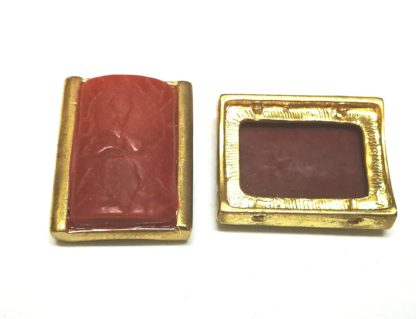 4 יחידות חרוזי מתכת מוזהבים, 2 כניסות, 18X24ממ
