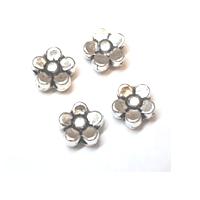 50 חרוזי מתכת מוכספים, פרח, 5ממ