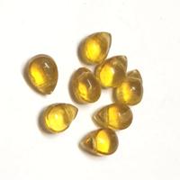 20 חרוזי טיפות מזכוכית, חום בהיר, 8X10ממ