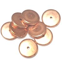 15 חרוזים אקריליים זהב אדום, פחוסים, 15ממ